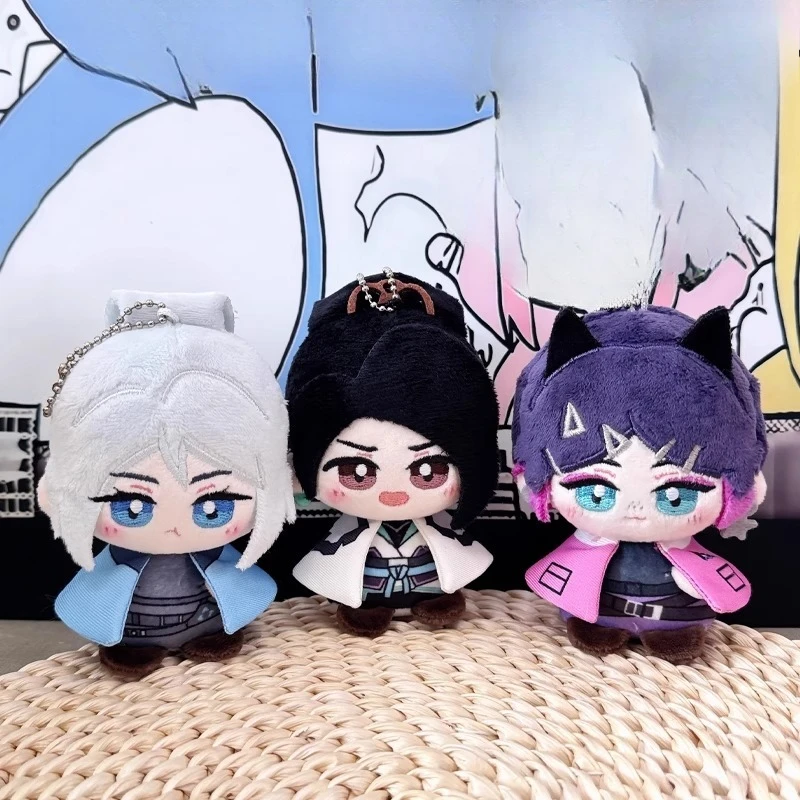Juego de Anime Jett Clove Sage Kawaii Cosplay Dango llavero de muñeca de algodón Mini colgantes de dibujos animados peluches suaves figuras de juguete regalo para seguidores