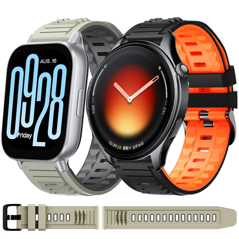 Sport-Silikonarmband für Xiaomi Watch 2 Pro 5 S5 S4 S3 S2 S1 Pro MiWatch Color 2 22mm Uhrenarmband für Redmi Watch 5 Active 5 Lite