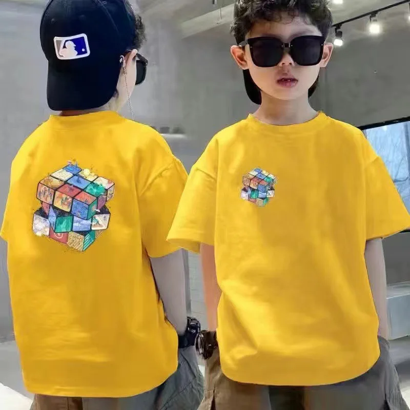 2025 New Summer Kids Cotton Tshirt For Boys Hot Sale Short Sleeve Tee Shirt Tops Brief Style Teens Child Fashion Printed T-shirt