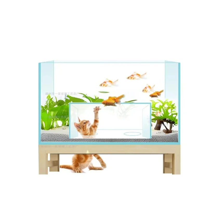 Cat house and apartment toy fish tank Creative fun aquarium, indoor space for cats to watch small animals play