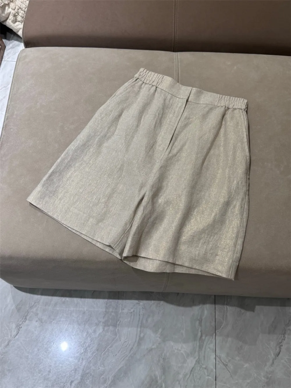 

25 Summer New Linen Fashion Versatile Elegant temperament Women's Middle Pants
