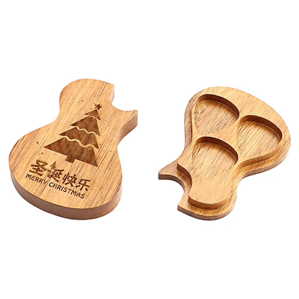 

Christmas Tree Holder Guitar Storage Case Container Picks Wood Holders Display Mini Thumb