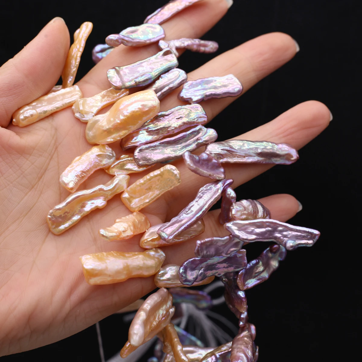 Natural Baroque Pearl Bead Long Strip Freshwater Pearl Loose Beaded for Making DIY Jewelry Necklace Bracelet Earrings 30x7mm