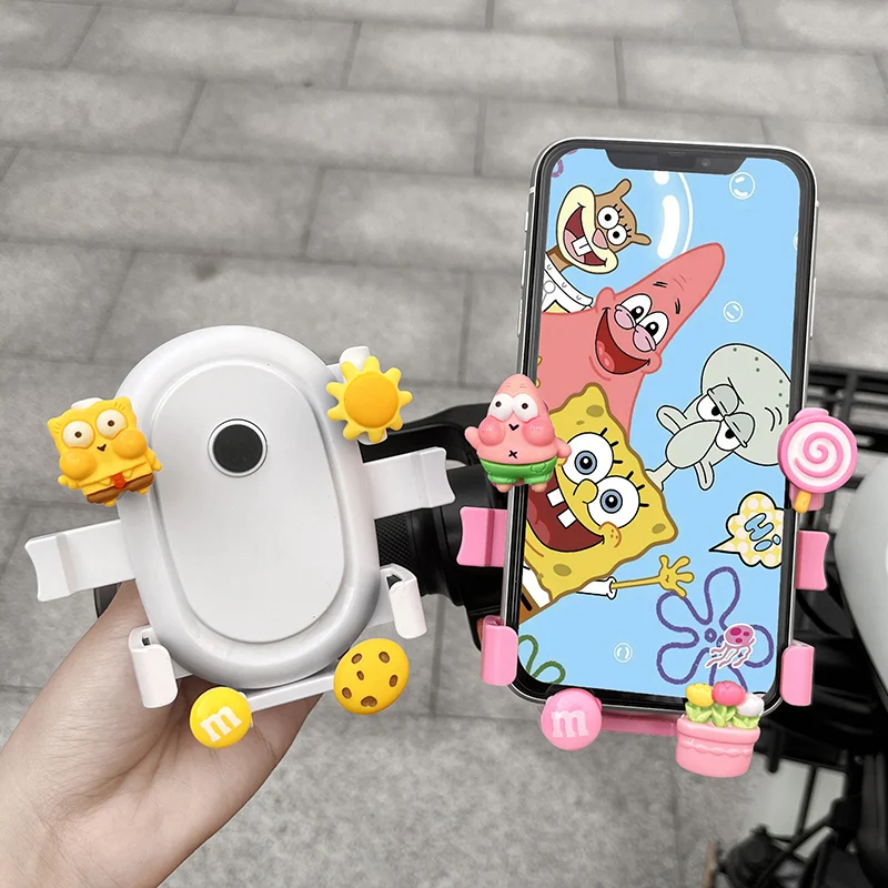 Electric vehicle motorcycle mobile phone holder cute cartoon battery car riding takeaway rider navigation bracket shockproof