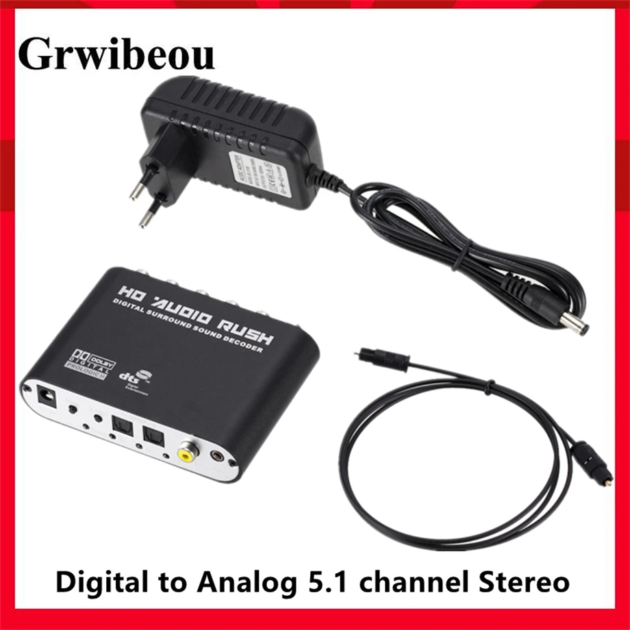 

GRWIBEOU 5.1 CH Audio Decoder Spdif Coaxial to RCA DTS AC3 Optical Digital Amplifier Analog Converter Amplifier HD Audio Rush