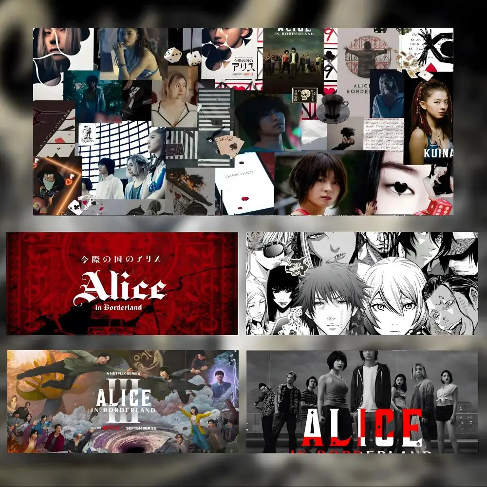 Thrilling Alice In Borderlands Mouse Pad Large Thick Desk Pad Stitched Edges Gaming Mouse Mat for PC