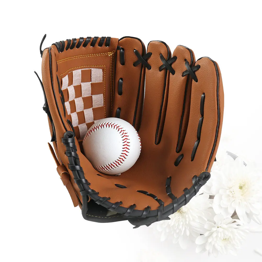 

10.5 Inch Baseball Gloves Thicken Infield Pitcher Softball Sports Infielder'S Glove For Adult Left Hand Brown Durable