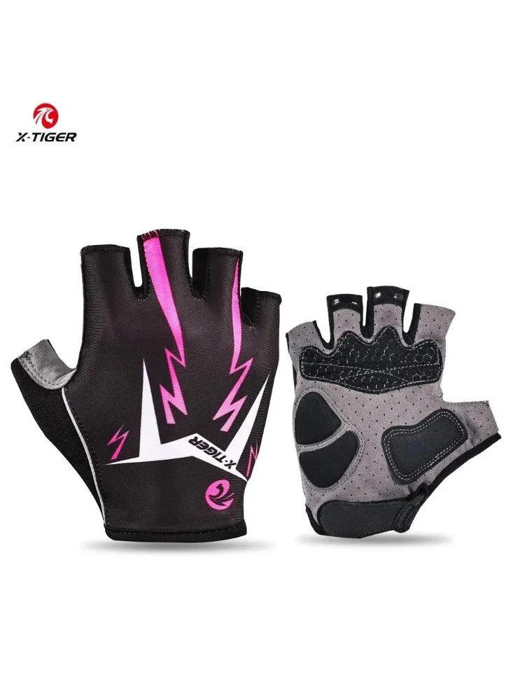 AliExpress KIDITOKT X-TIGER Cycling Gloves Anti-Slip Silicone Palm MTB Gloves Outdoor Cycling Rock Climbing Motorcycle Reflectiv Half Finger Gloves