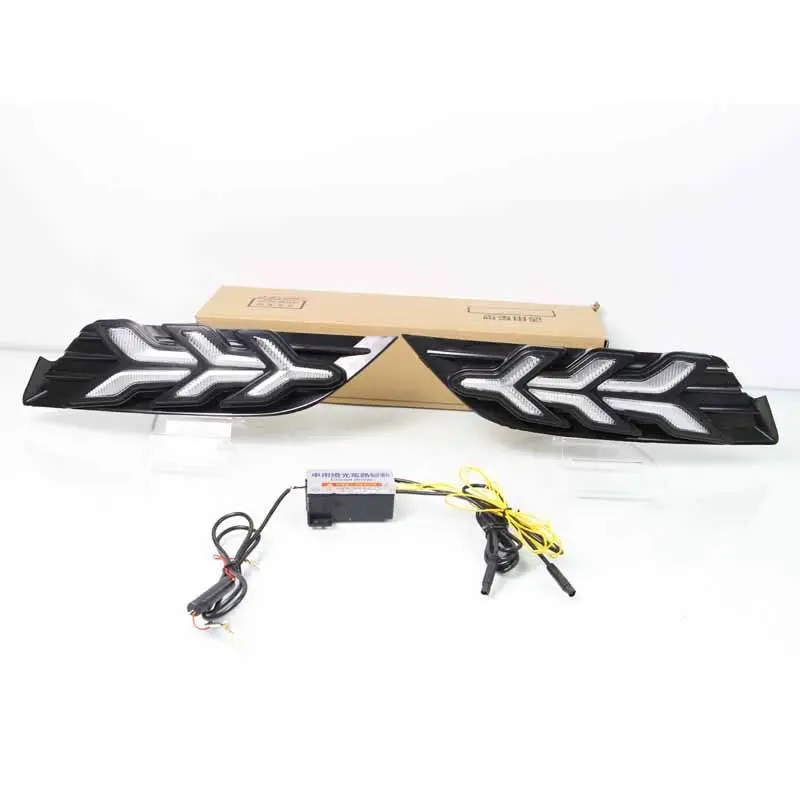 SAAR Suitable for 18 New 18 Emgrand Modified LED Daytime Running Lights Flowing Turn Signal Fog L