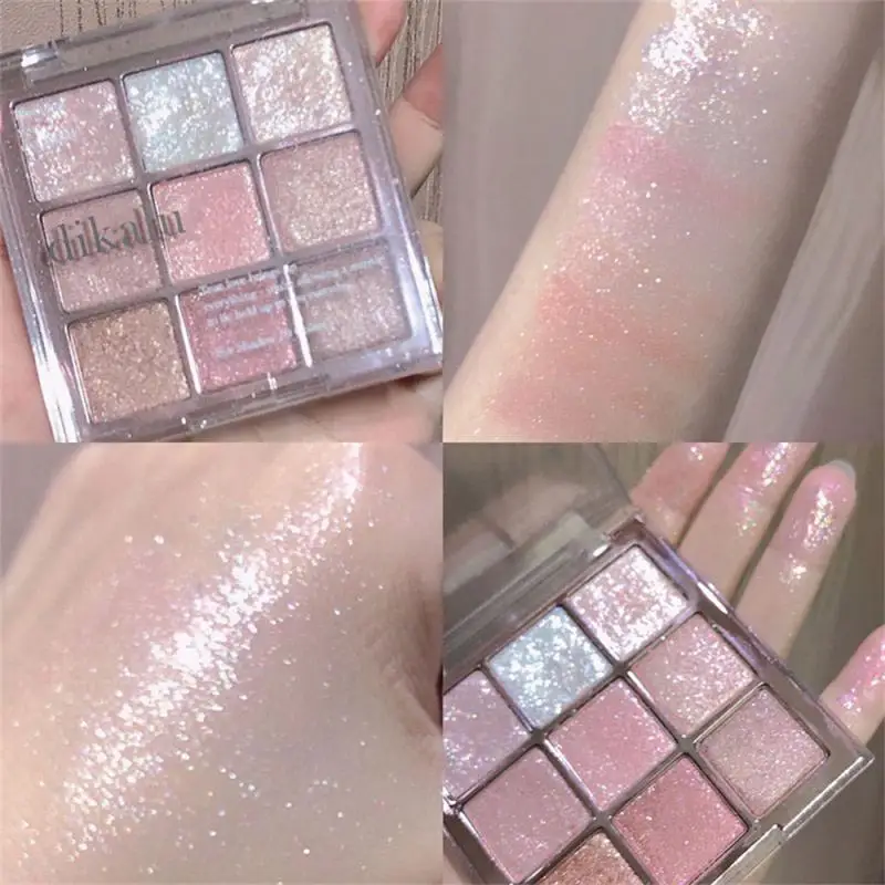 Snow Sequin 9-Color Eye Shadow Palette Glitter Snowflake Diamond White Eye Shadow Korean Charming Contour Eyes Make Up Palette