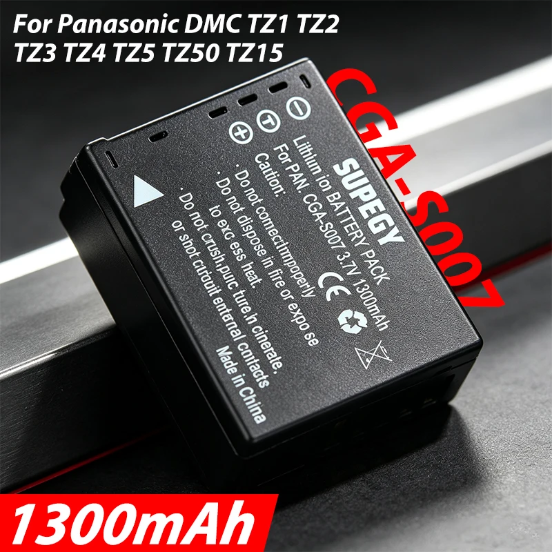 S007 S007A BCD10 CGA-S007 CGA CGR S007E 3.7v 1300mAh Battery for Panasonic DMC TZ1 TZ4 TZ5 TZ50 TZ2 TZ3 TZ15 Batteries bateria
