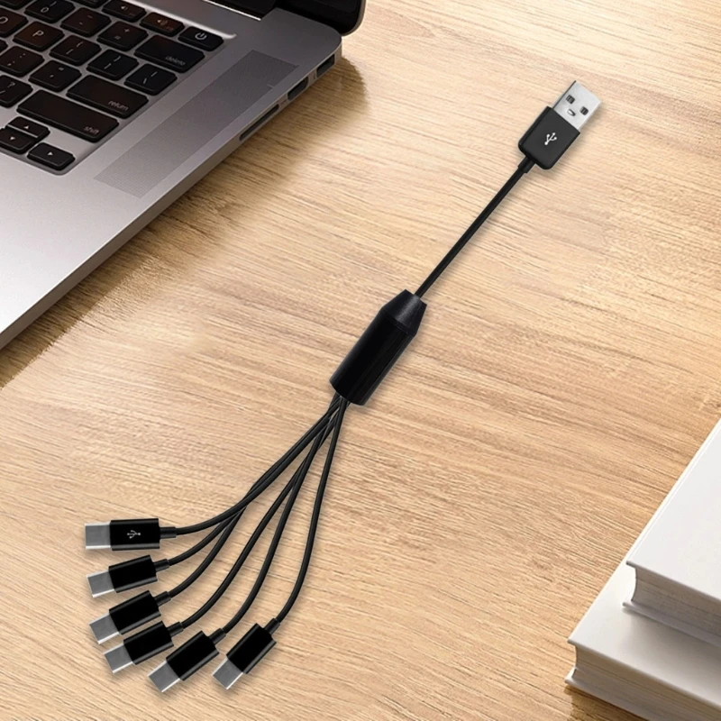 

DX62 Зарядный кабель USB-Type-C USB-разветвитель для зарядки Поддержка 6 устройств Type-C