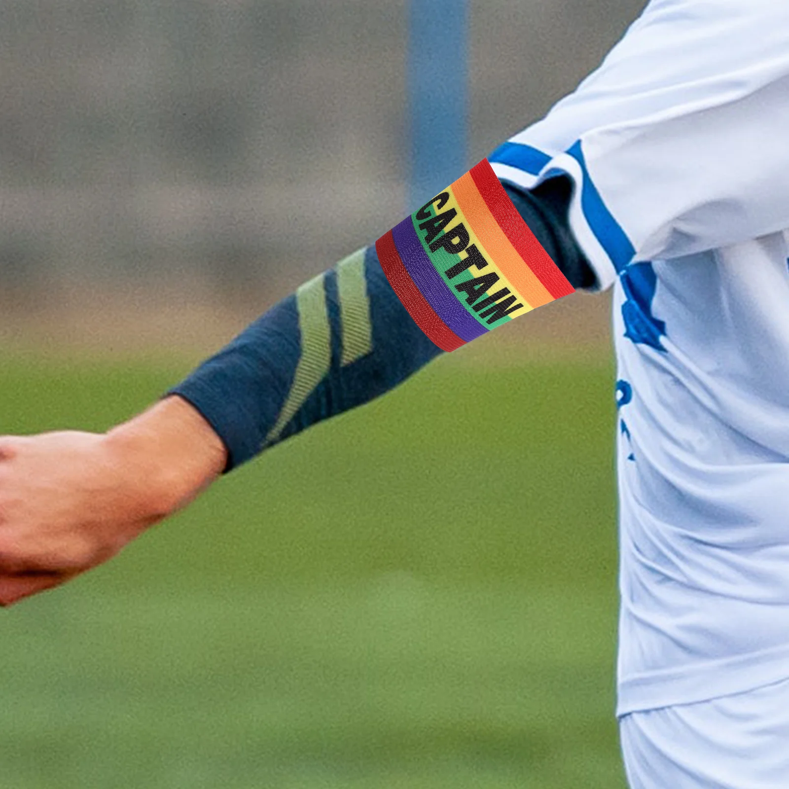 

Football Captain Armband Soccer Team Captain Mark Band Elastic Reusable Wear-Resistant Football Armband for Training Match Use