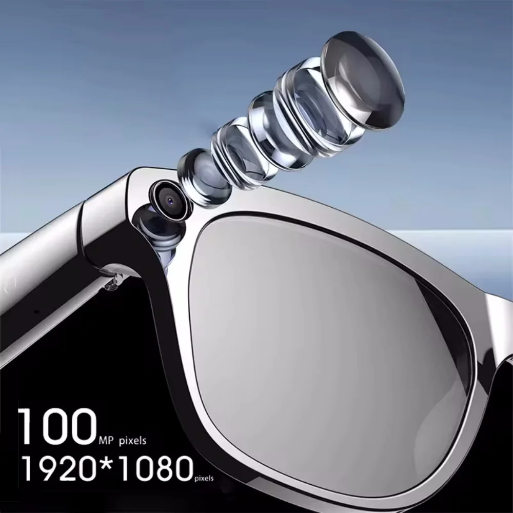 Intelligente Brille, KI-Kamera, HD, tragbare Minikamera, Bluetooth, Sprachassistent, Steuerung, Video, Fotorecorder mit Touch-Taste