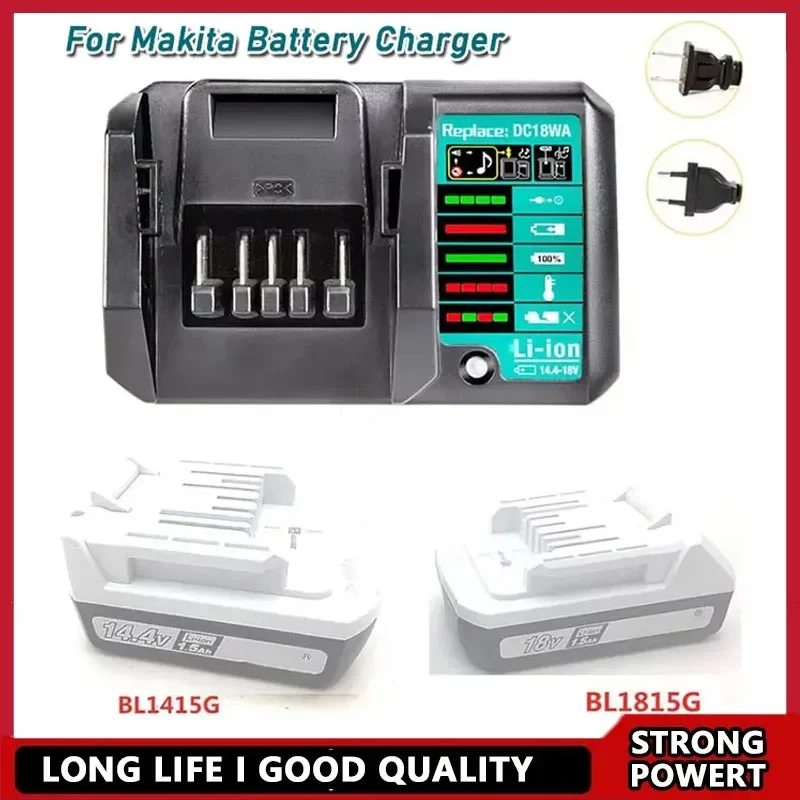 

ДЛЯ Makita DC18WA BL1815G BL1413G Зарядное устройство для литий-ионного аккумулятора 14,4 В-18 В Серия G Зарядное устройство для электроинструмента 100 В-240 В