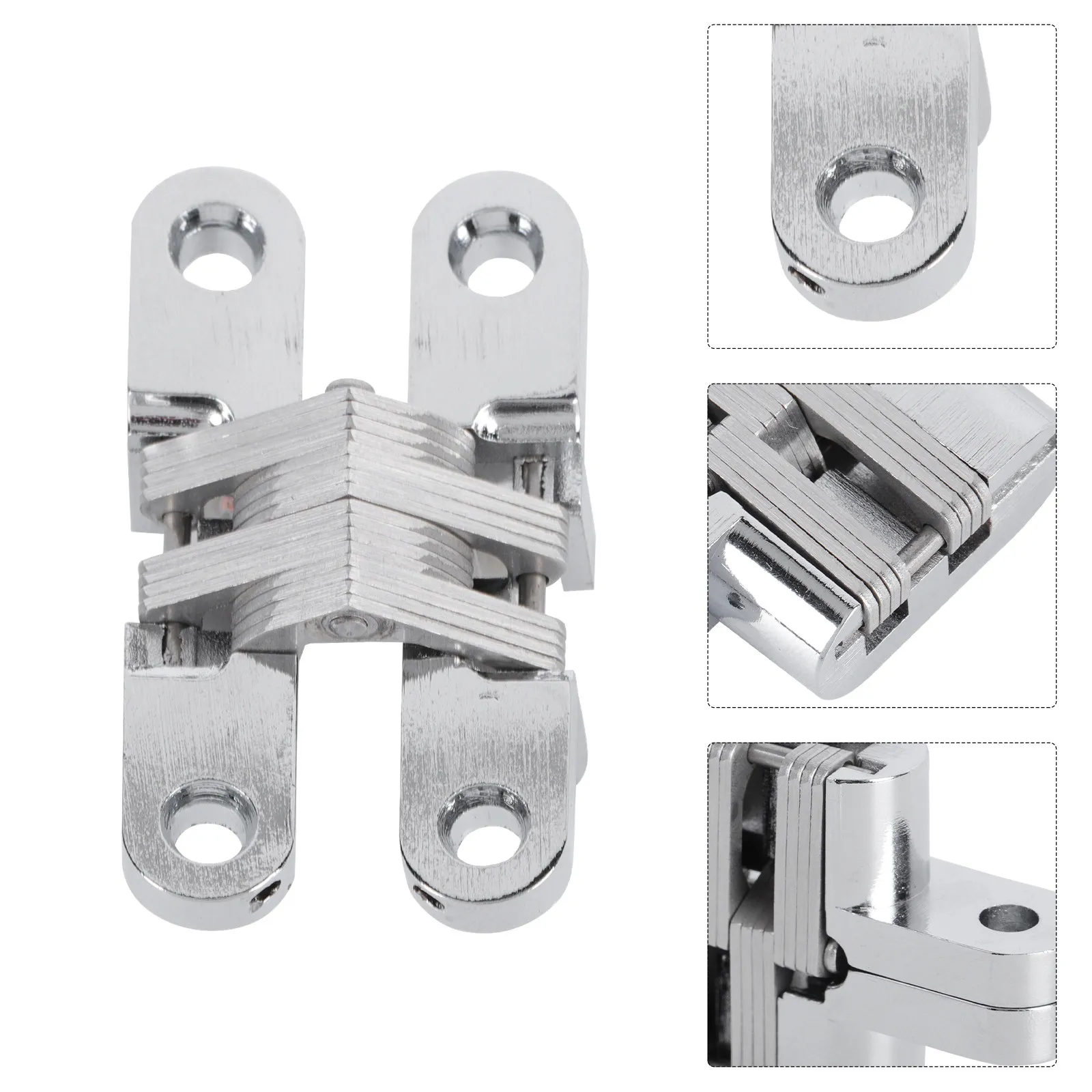 Heavy Duty Hidden Door Hinge Premium Zinc Alloy Stainless Steel Folding Shutter Hinge for Tight Spaces Foldable Door Hardware