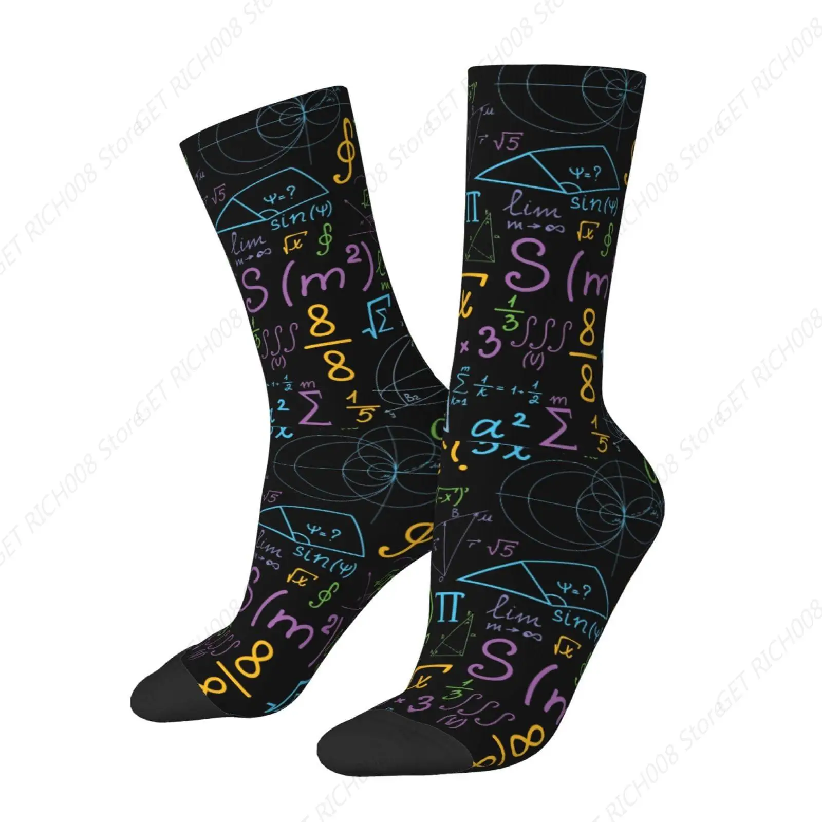 Math Mid-Calf Boot Socks Soft Breathable Crew Socks Novelty Sport Athletic Socks For Women Men