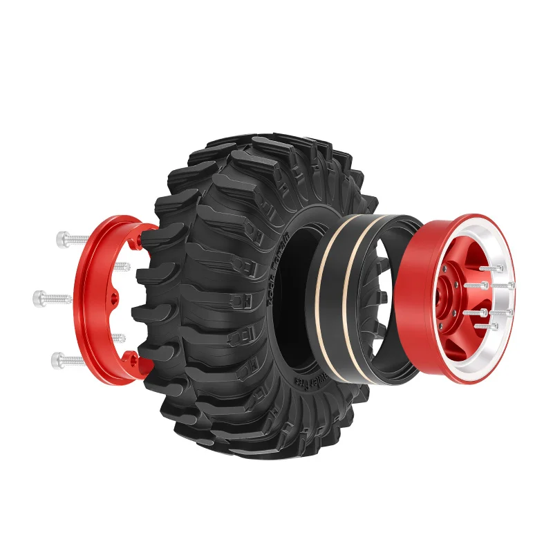 1.3 inch Beadlock Wheels and Tires Hex 7mm 4PCS for RC Crawler Car 1/18 1/24 Traxxas TRX4M Axial SCX24 Upgrade Parts view 3