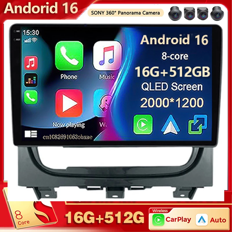 Rádio Multimídia Automotivo Android 16 para Fiat Strada Idea 2012 2013 2014-2016 com Carplay, Wi-Fi, 4G, Comando de Voz AI, 2 Din