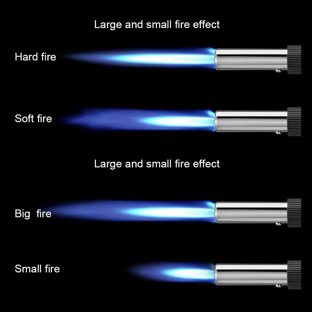 Pistola de llama de Metal portátil, quemador de butano, antorcha de Gas de soldadura de alta temperatura, encendedor de Camping, barbacoa, encendido