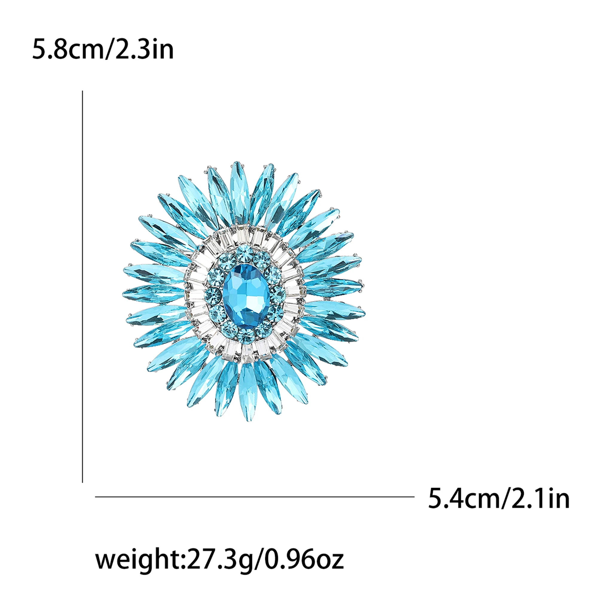 دبابيس عباد الشمس الزجاجية الفاخرة للنساء للجنسين دبابيس نبات حجر الراين قلادة هدايا الحفلات والمناسبات وإكسسوارات الملابس #4