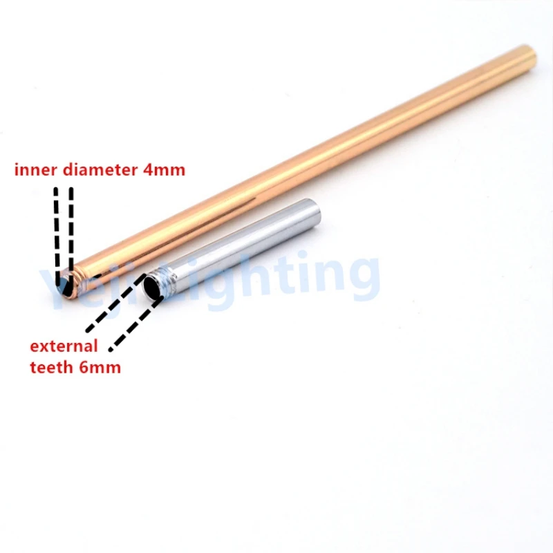 Lamp Tooth Tube M6 Single External Tube Metric Teeth Connecting Pipe Screw Tube Straight Iron Threaded Lighting accessories DIY