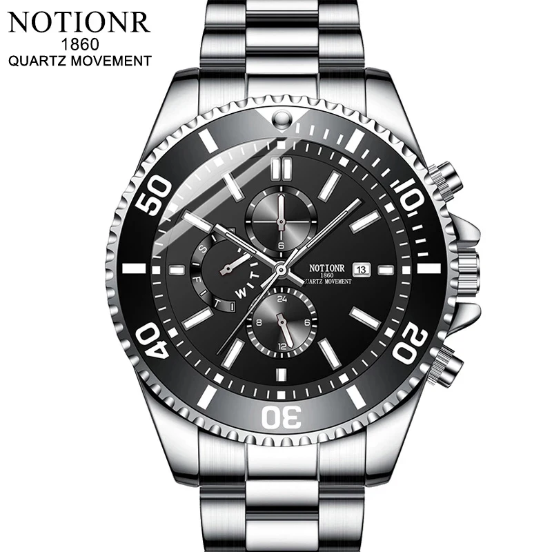 

NOTIONR Luxury Fashion Mens Watches Men Business Calendar Date Quartz Watch Man Casual Luminous Clock montre homme