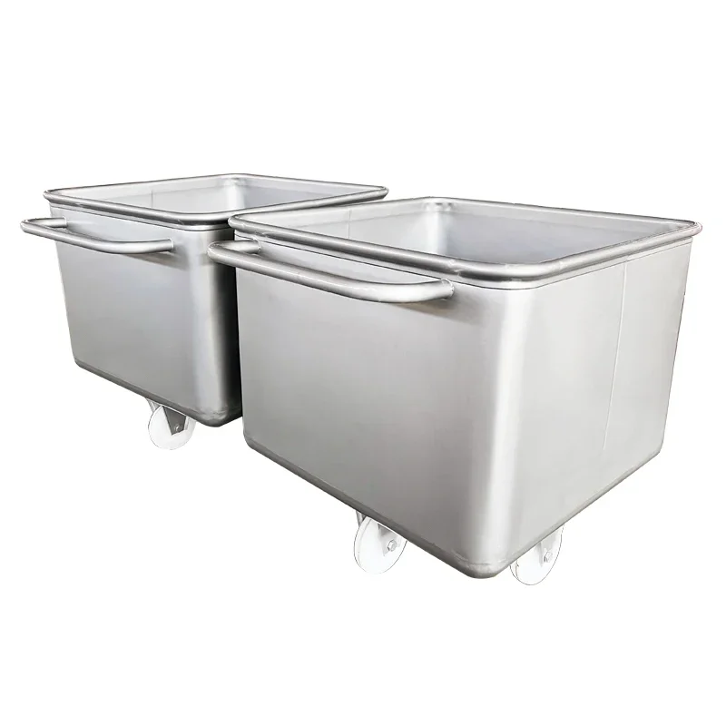 Commercial stainless steel hand push mobile meat jumping car/meat lifter matching special trolley