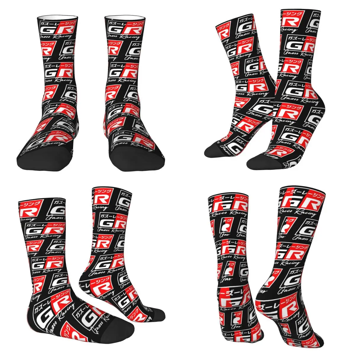GR Japanese Logo Sport Socks Harajuku High Quality Stockings All Season Long Socks for Man Woman Valentine's Day Gifts