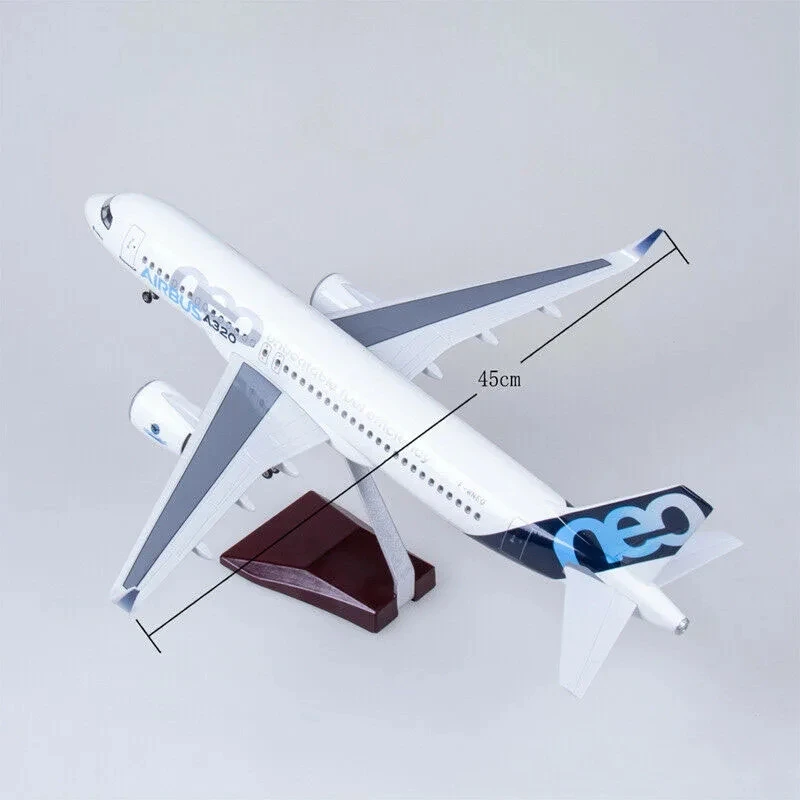 47CM 1/80 Airplane A320 NEO Air Airlines Model Toy Light With Wheel Landing Gear Diecast Resin Plane Collection Display Gifts