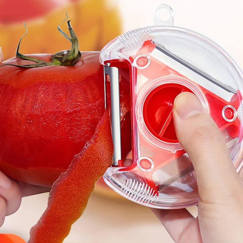 Multi-function Three Use Peeler 3 In 1 Round Planer Peeler Rotary Hanging Household Apple Cutter Kitchen Fruit Vegetable Tools