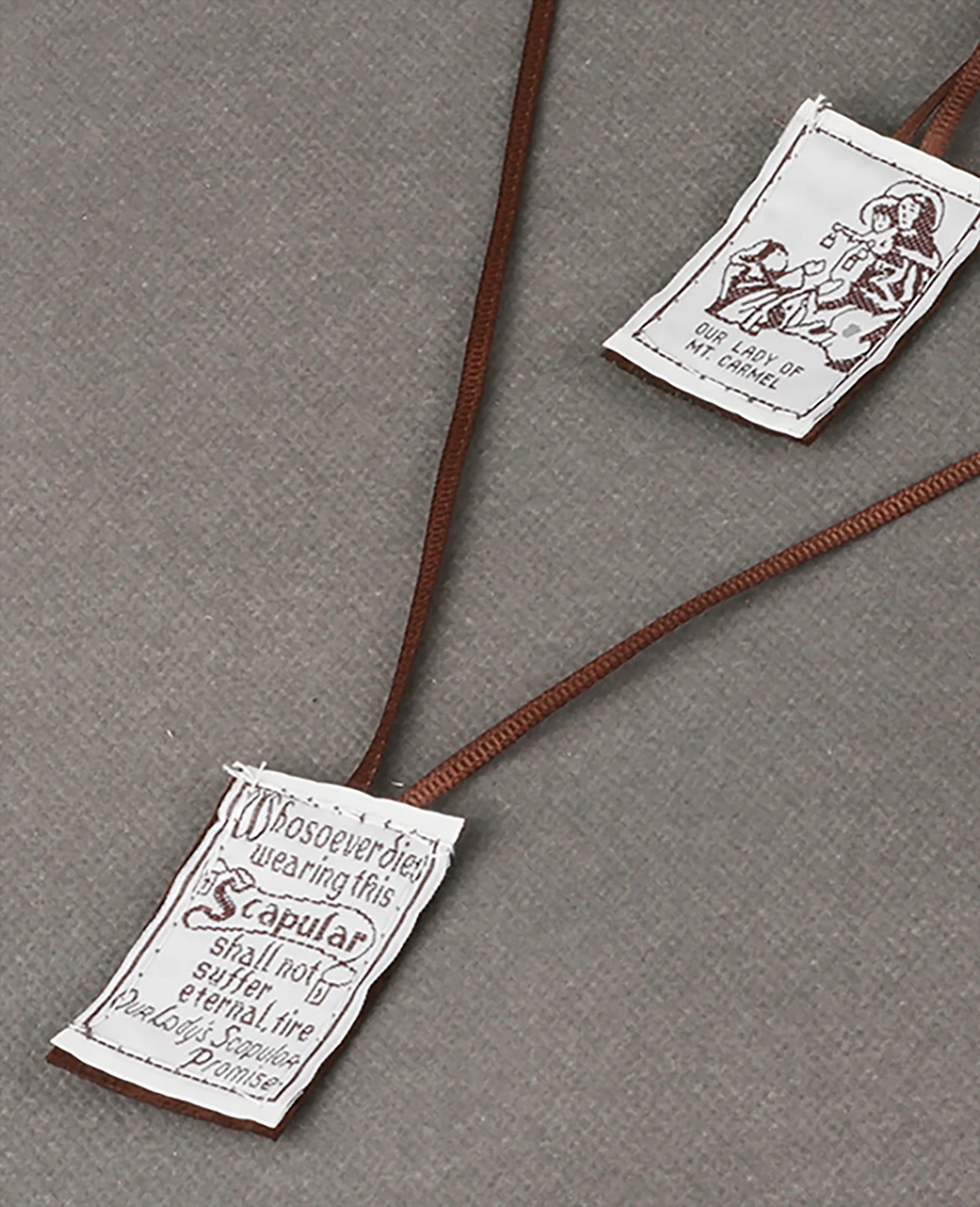 Cottvott 1Pc/5Pcs Brown Catholic Our Lady of Mt. Carmel and St. Simon Stock Scapular Religious Necklace Prayer Decoration Jewery