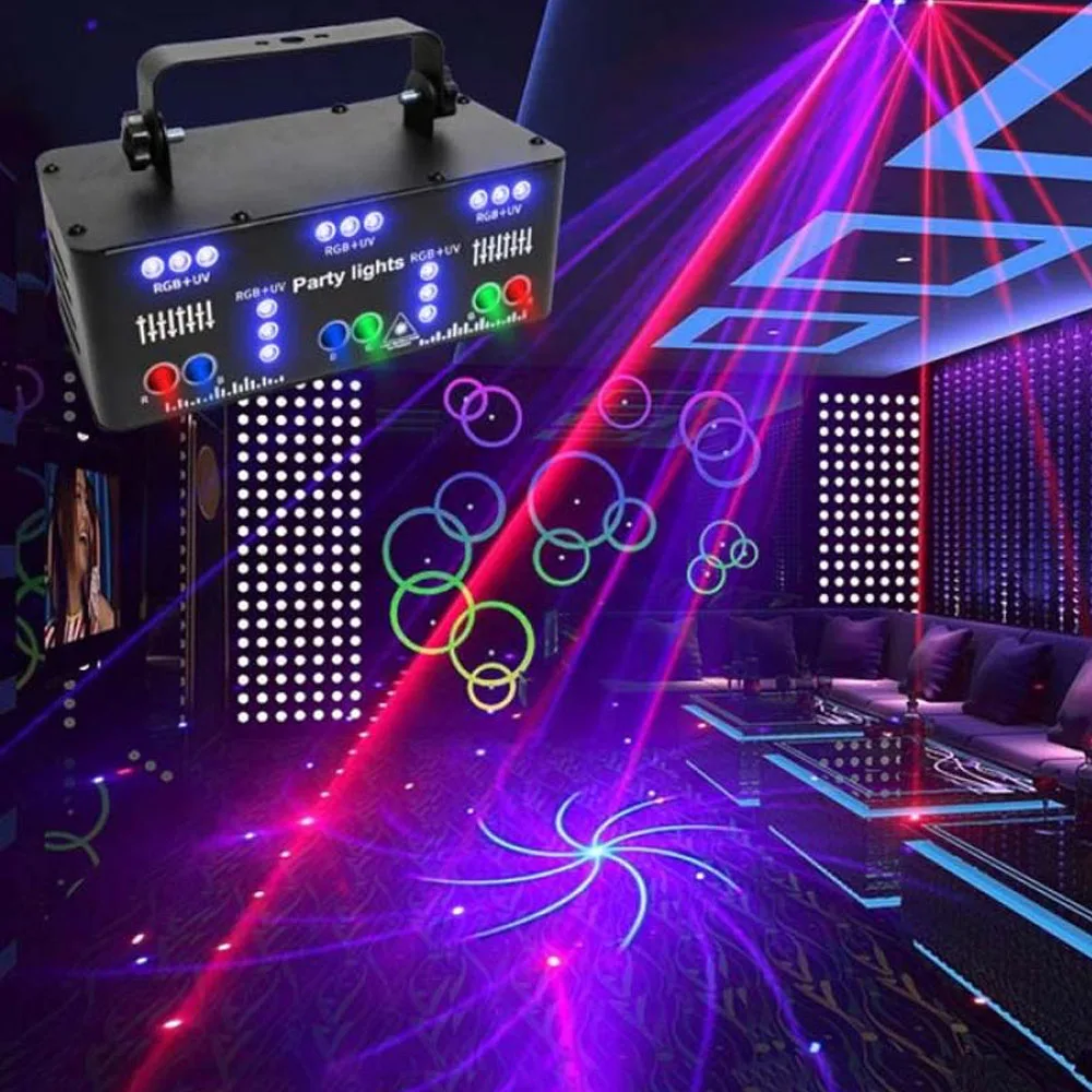 21-Loch RGB Party DJ Disco Strahlmuster Professioneller Animations-Laserprojektor Farbige Indoor Disco Party Beleuchtung DMX Bühnenlicht – Detail 7