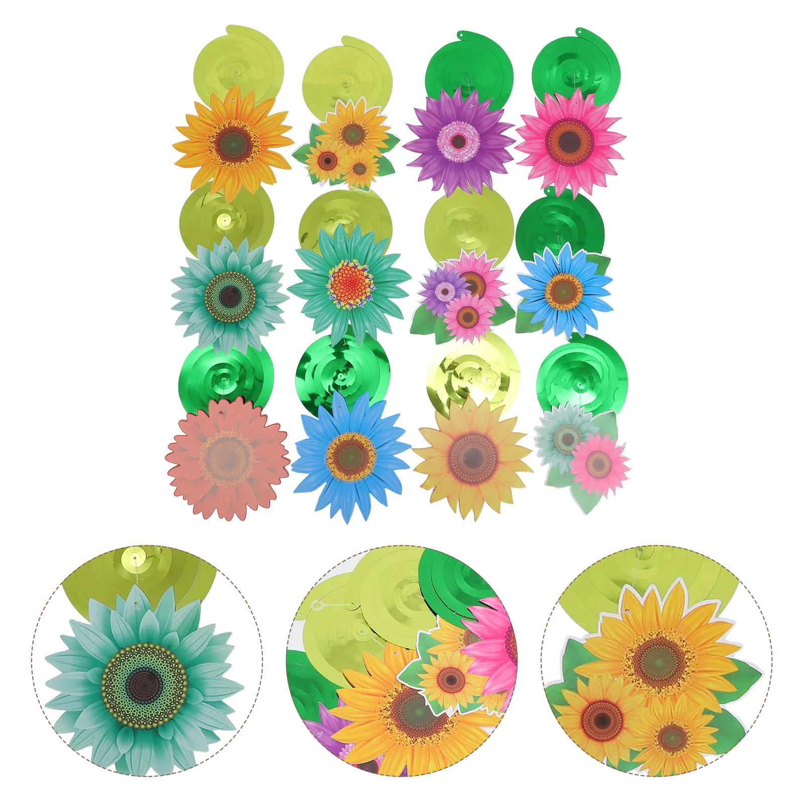 

12pcs Colorful Flower Themed Ceiling Spiral Pendants Birthday Party Hanging Swirl Decorations Swirl Banners Lightweight
