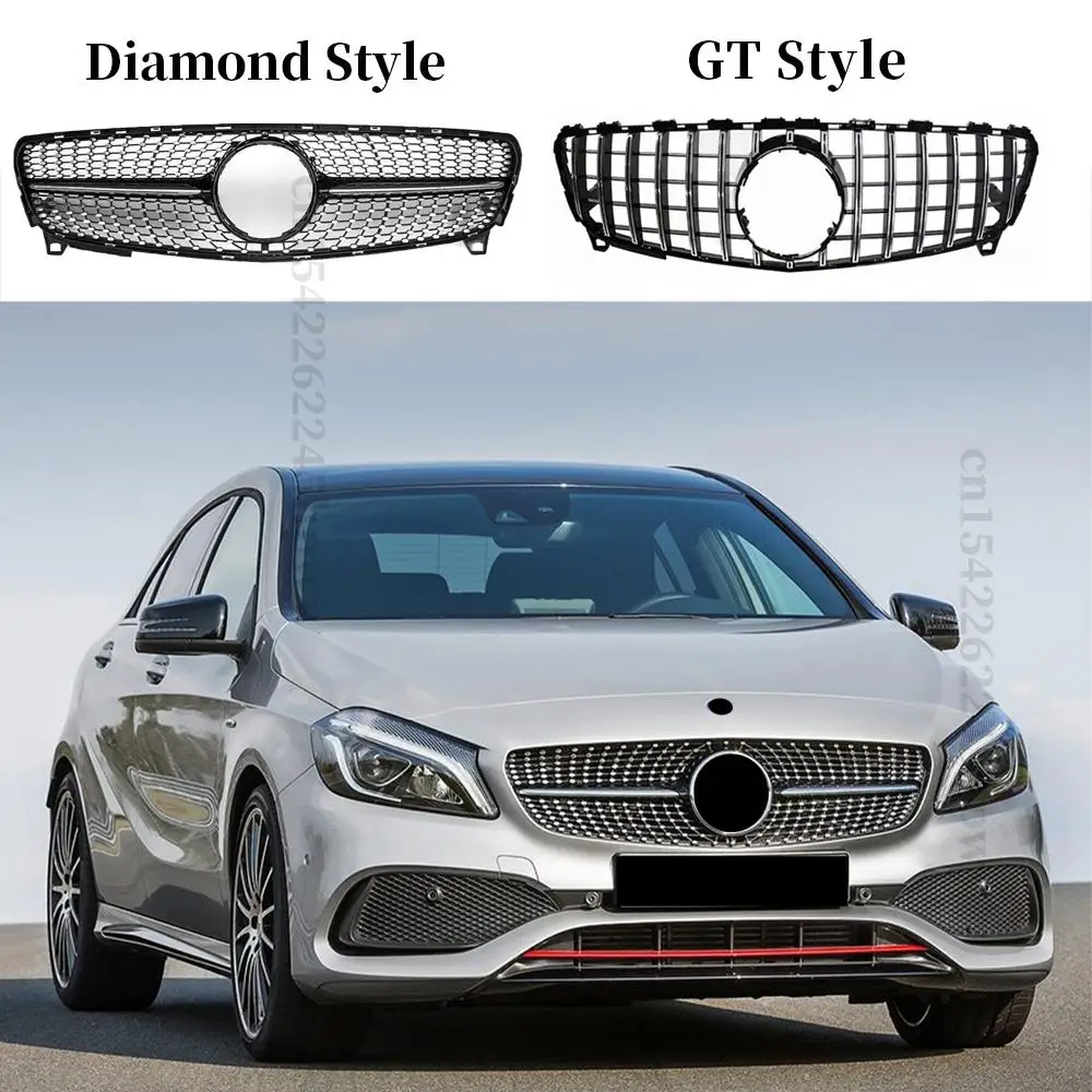 

Modified to Mercedes A-Class A45 W176 2013-2018 2019+A180 A200 A260 GT Diamond style front grille racing grille accessories