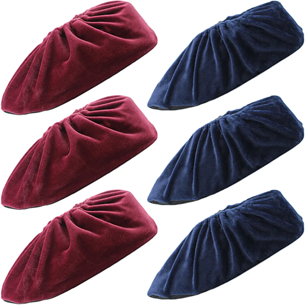 6Pairs Washable Reusable Shoe Covers Cloth Material Non-Skid Dust Resistant for Indoor Outdoor Use Commercial