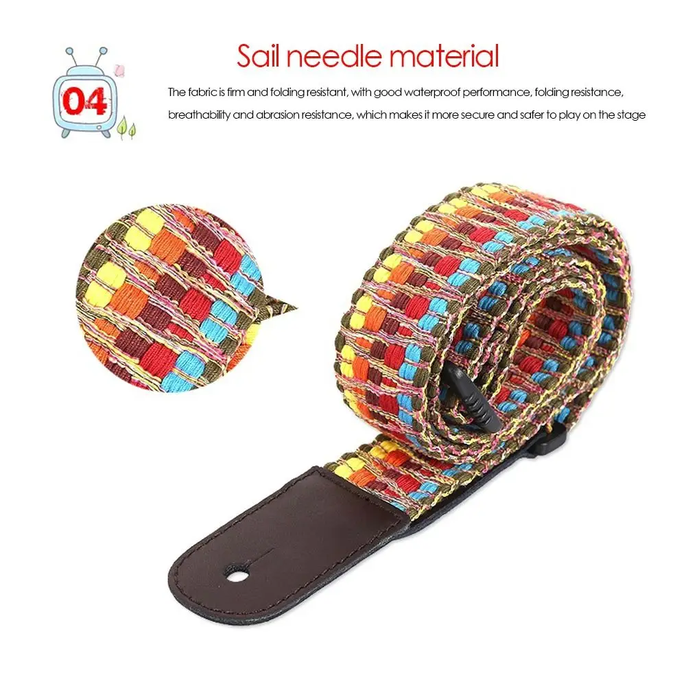 Guitar Strap Rainbow Ukulele Shoulder Strap Diagonal Span Accessories for Guitar Ukulele Banjo Adjustable