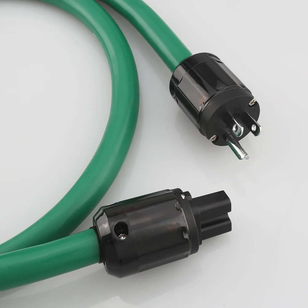 P108 HIFI ทองแดงชุบเงินสายไฟสายไฟ EU US Plug AC Cable Line