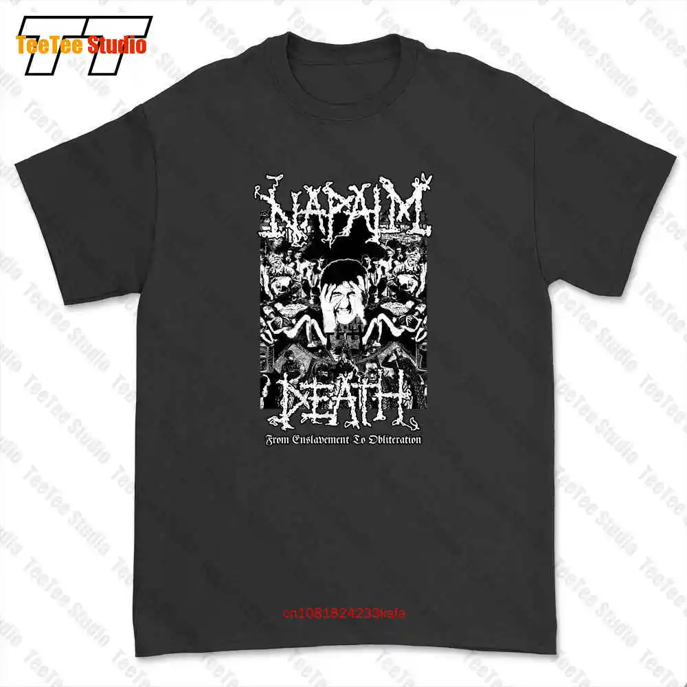 Napalm Death From Enslavement To Obliteration Poster Metal Hard Rock Music T-shirt Tee QTDX