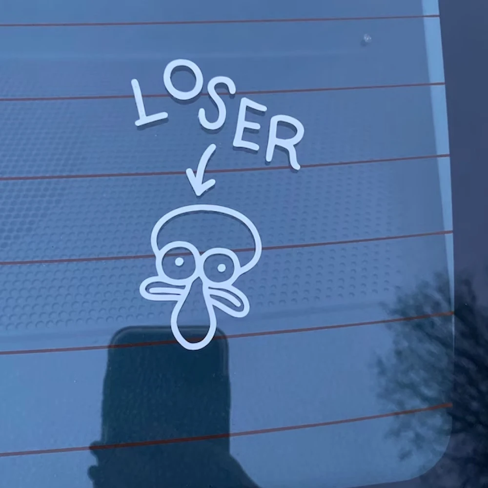 ملصق Squidward لنوافذ السيارات وديكور الزجاج الأمامي ، شارات الفينيل ، إكسسوارات مقاومة للماء ، كرتون ممتع