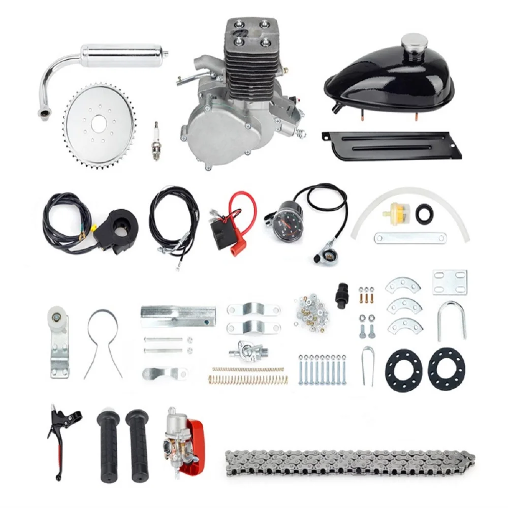 Kit de moteur de vélo à gaz doré, jeu d\'embrayage de moteur de vélo électrique, accessoires de bricolage, invitation, 2 temps, 80cc, 100cc