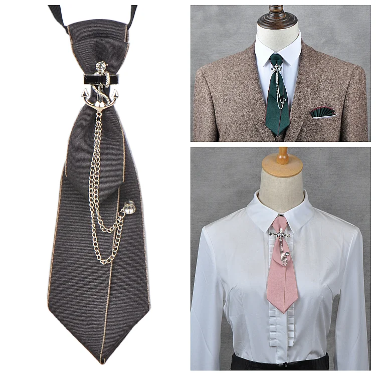 

Neck Ties British Korean College Style Bank Uniform Shirt Accessories Adjustment Belt Handmade Ribbon Crystal Jewelry Bow Tie