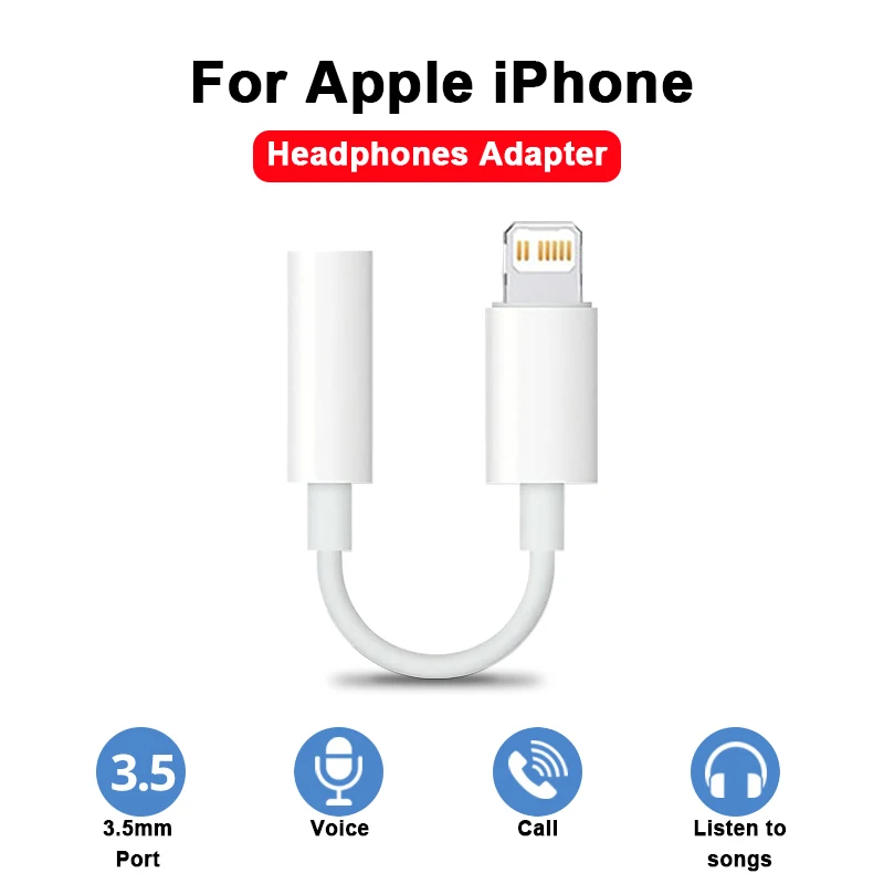 For Apple iOS HiFi Lightning to 3.5mm Headphone Adapter AUX Cable For iPhone 14 13 12 11 Pro Max X XS Connector Audio Splitter