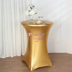 Hot Sale Metallic Spandex Table Cloth Cocktail Table Cover For Wedding Event Party Decoration