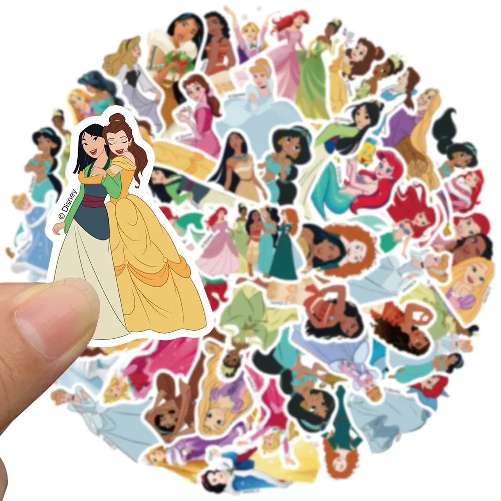 ملصقات أميرات ديزني للأطفال ، الثلج الأبيض ، أريل ، بيل ، ياسمين ، أميرة ، شارات جرافيتي ، لابتوب ، أمتعة ، ملصق لوح تزلج ، 10 * ، 30 * ، 50 *