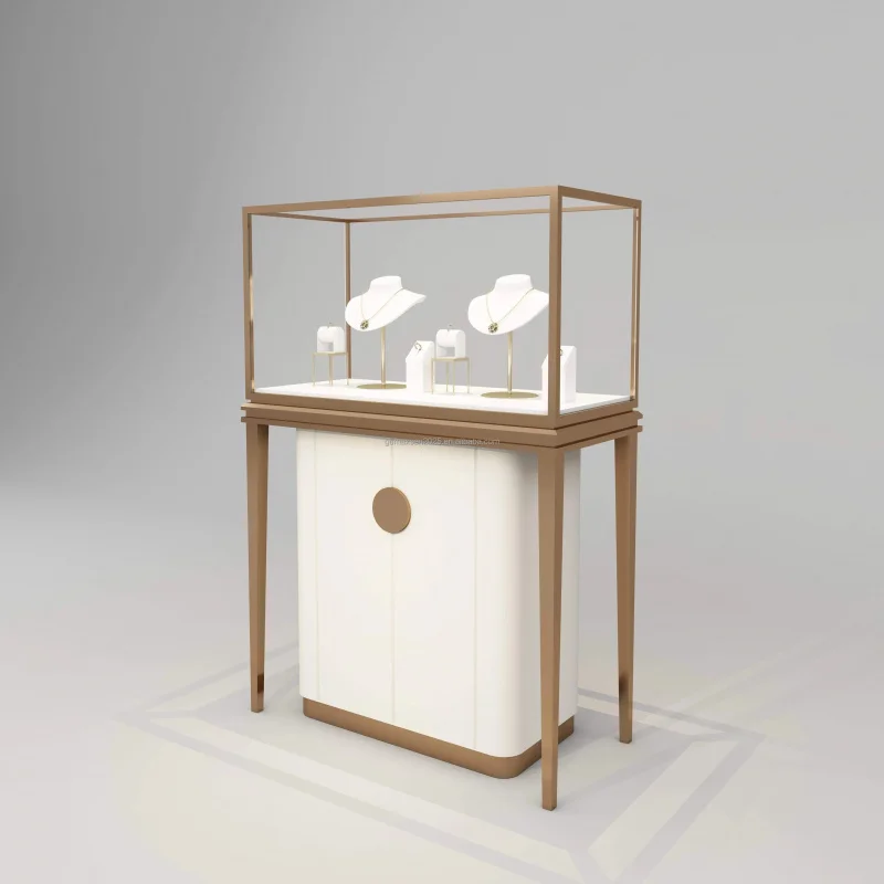 custom.Maxsen Luxury Gold Round Jewelry Watch Display Showcase Cabinet with LED Light Customizable Dimensions