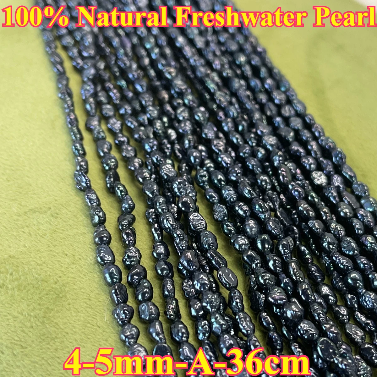 4-5mmA High Luster Natural Freshwater Black Baroque Bead Jewelry Make DIY Necklace Bracelet Women Wedding Gift Factory Wholesale