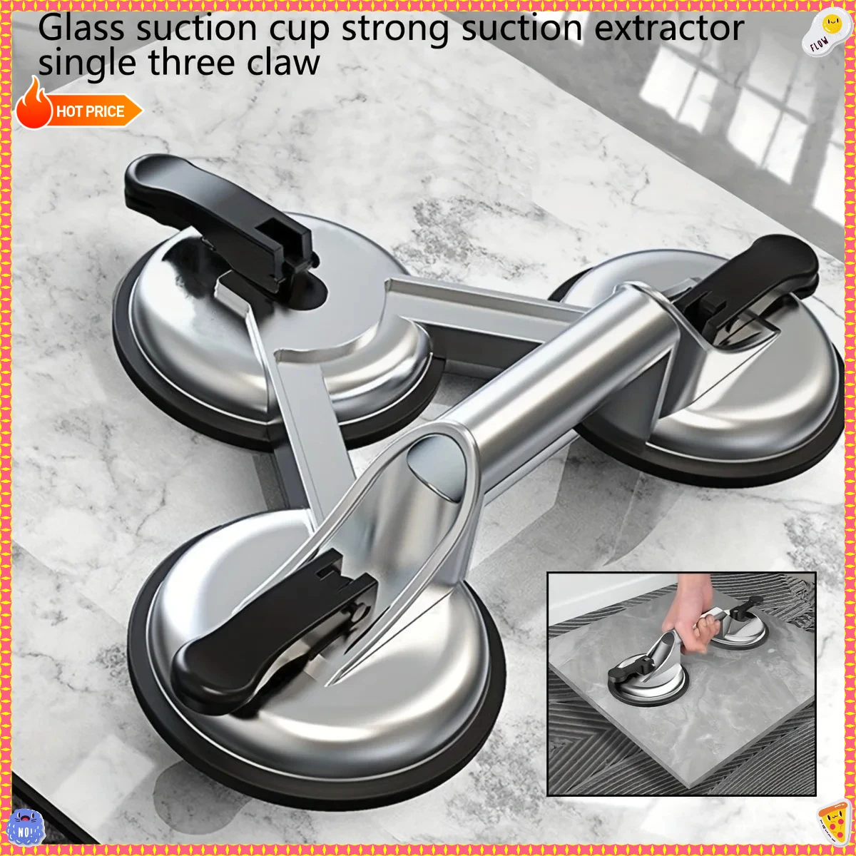 

Professional Glass Vacuum Suction Cup - Heavy-Duty Aluminum Alloy Lifting Bracket, Designed for Lifting Car Windshields