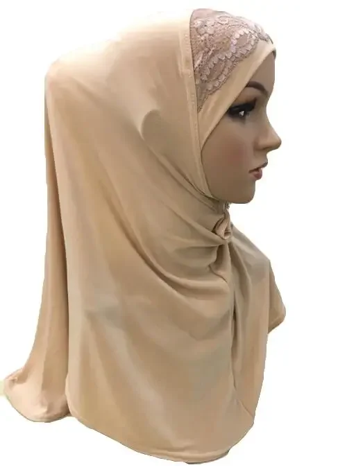 One Piece Amira Muslim Girls Women Hijab Wrap Instant Scarf Head Scarf Shawl Pull On Ready Made To Wear Islamic Headscarf Cap