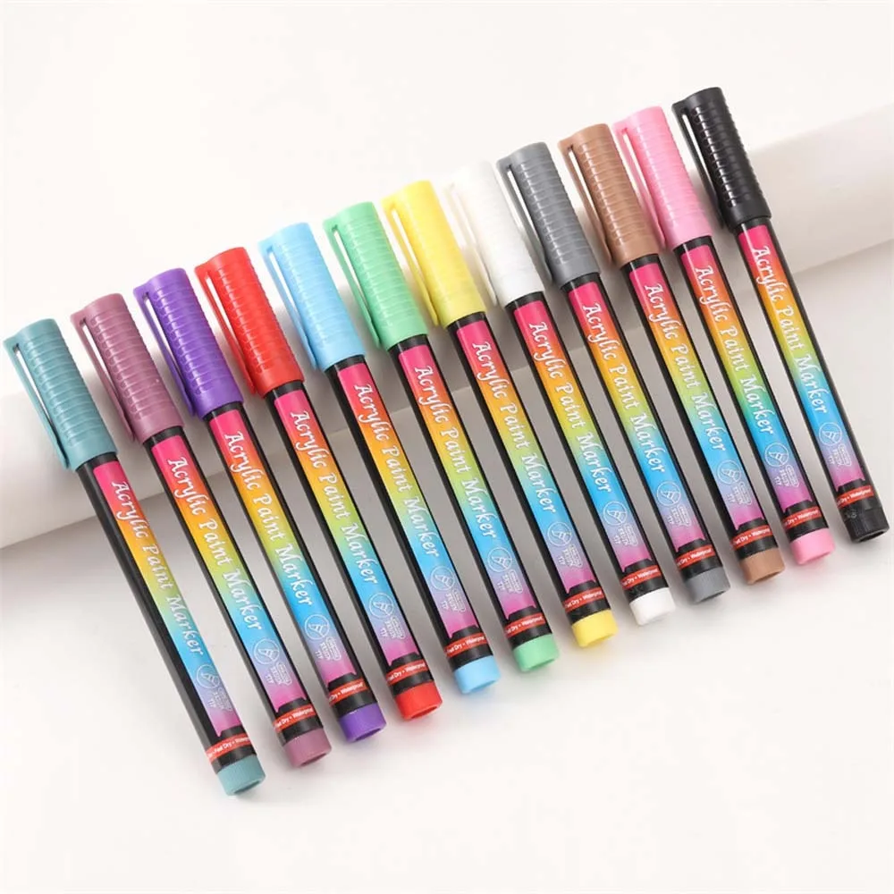 12 Farben/Set Nagel punkt Malerei Nagellack Zeichenstift DIY Nagel kunst schmücken Werkzeuge Nagel liner Pinsel Graffiti Nagel liner Pinsel